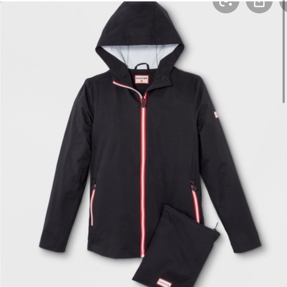 HUNTER X TARGET Collab FULL ZIP HOODED JACKET BLACK Red Sz M *X12 - Picture 1 of 6
